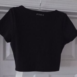 P'tula Cassey Notch Classic Black Crop Top